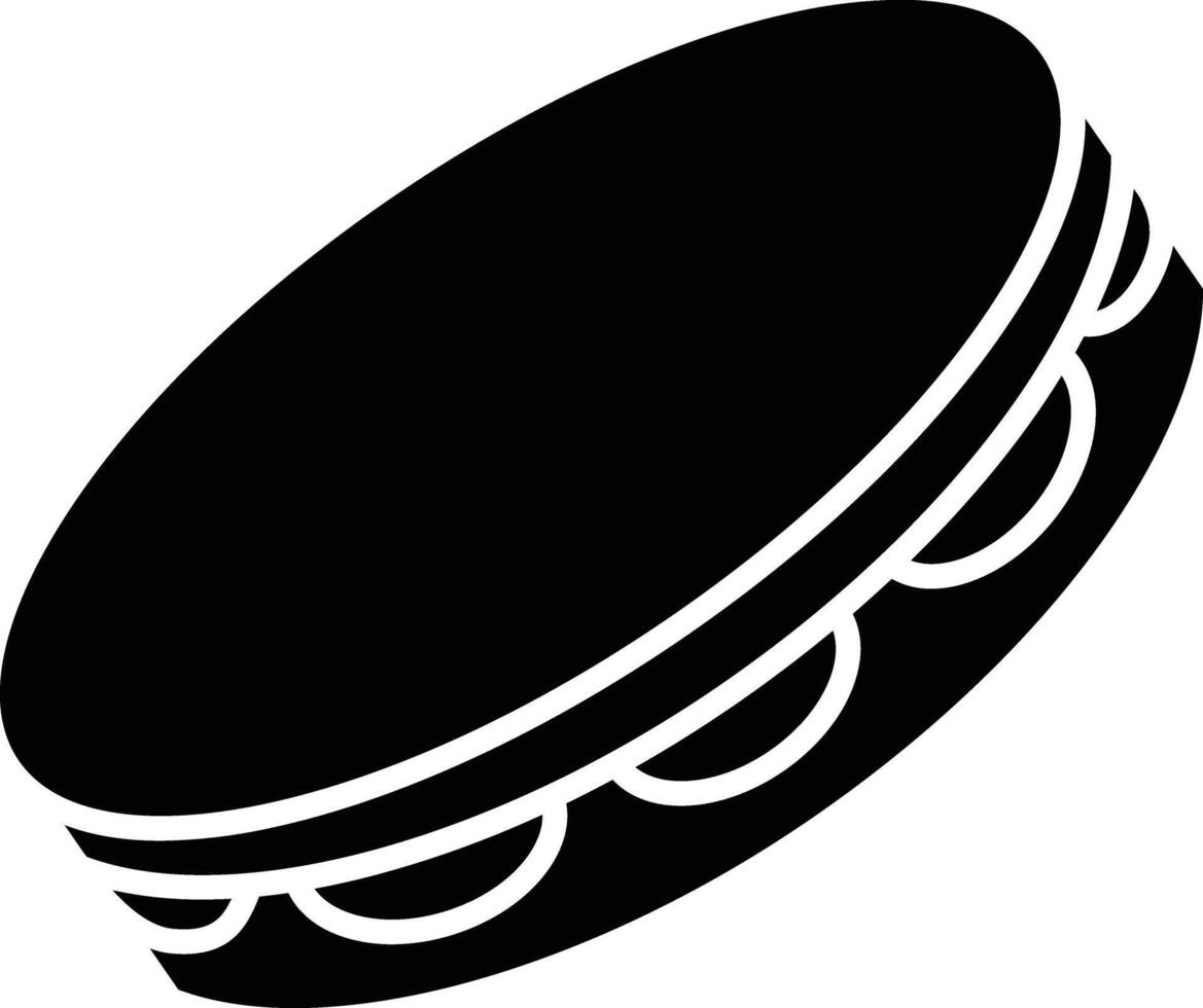 Tambourine solid glyph illustration vector