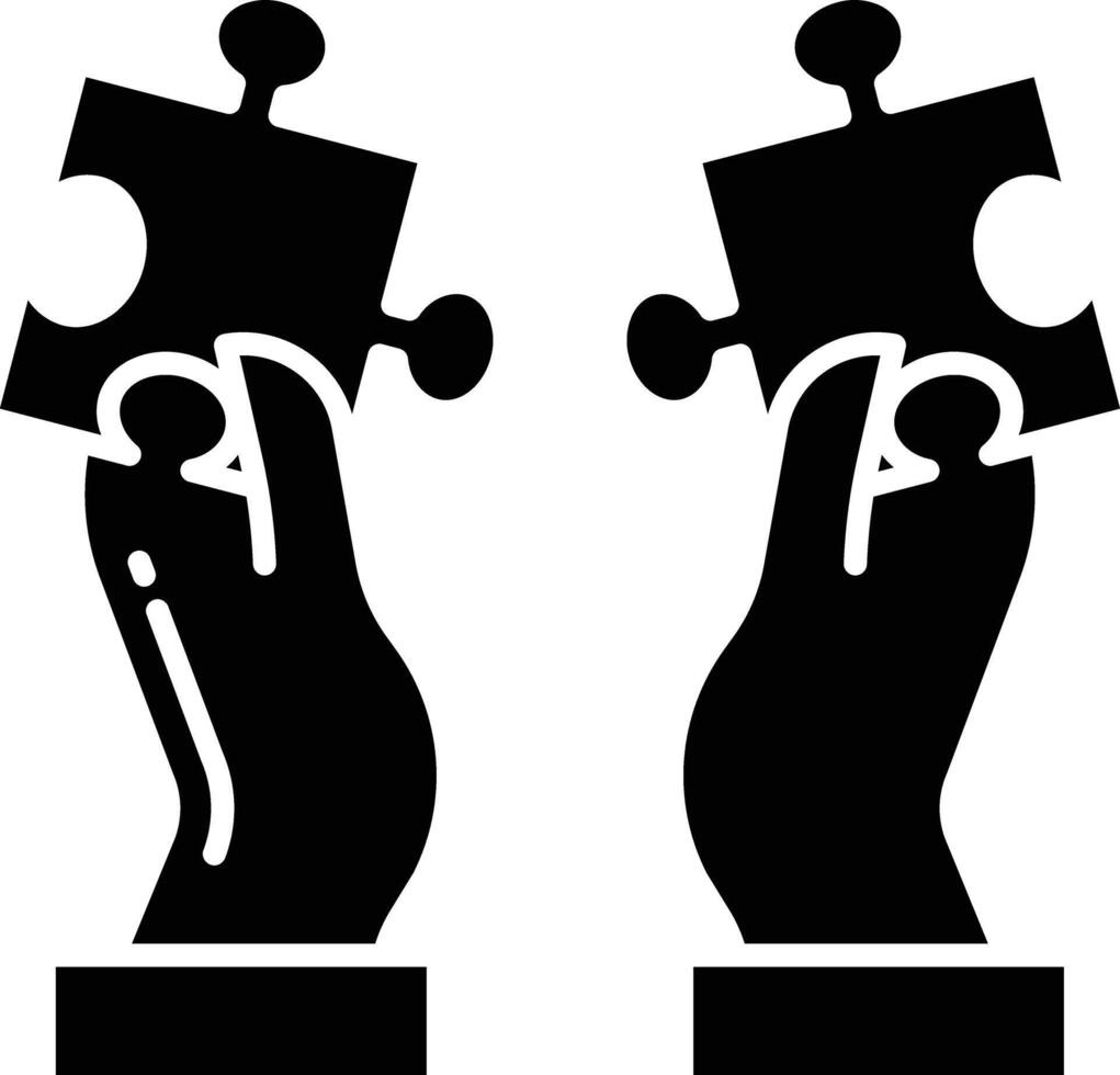 Puzzle Pieces solid glyph illustration vector