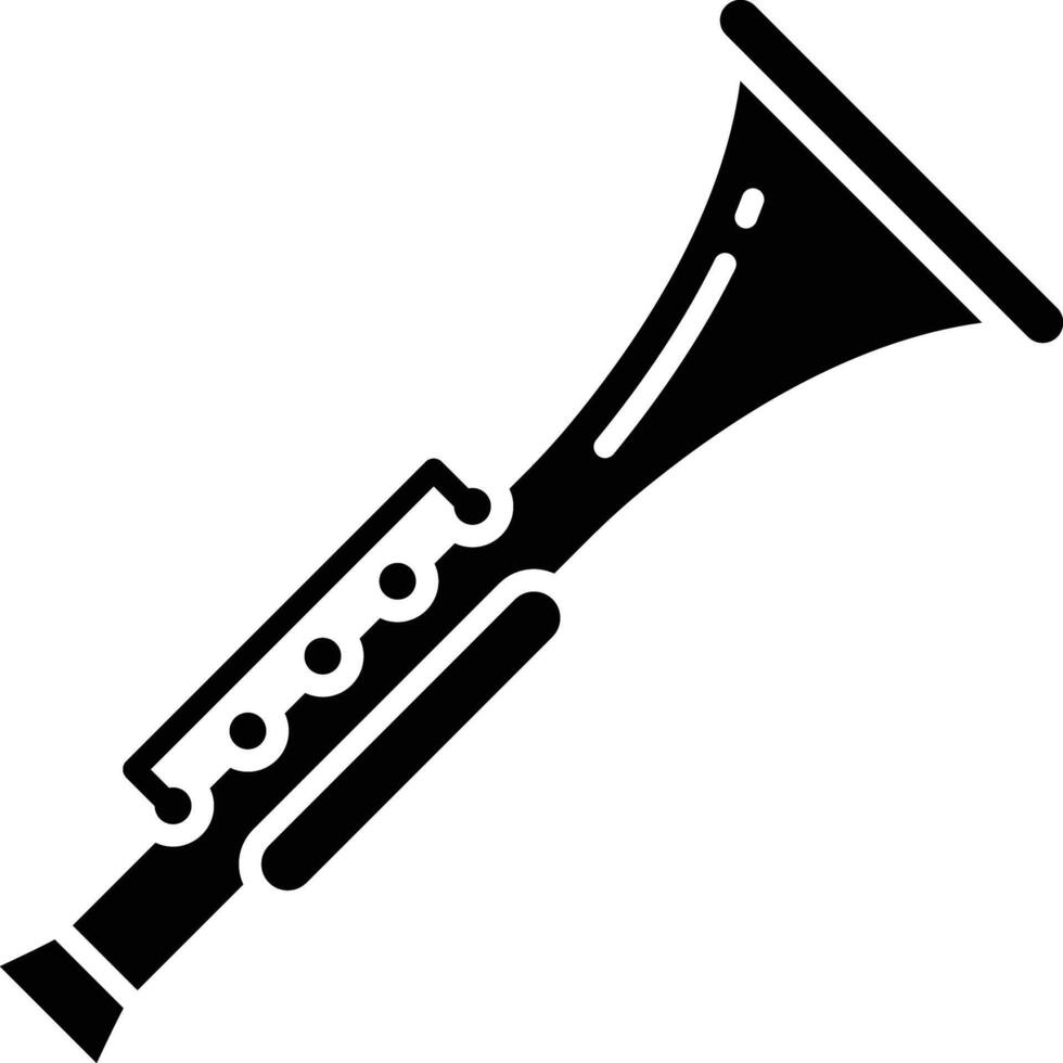 Clarinet solid glyph illustration vector