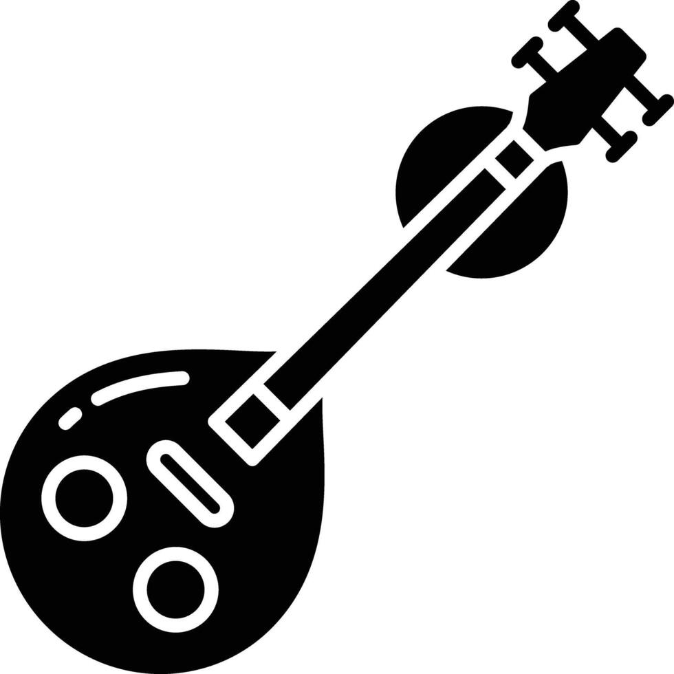 Veena solid glyph illustration vector