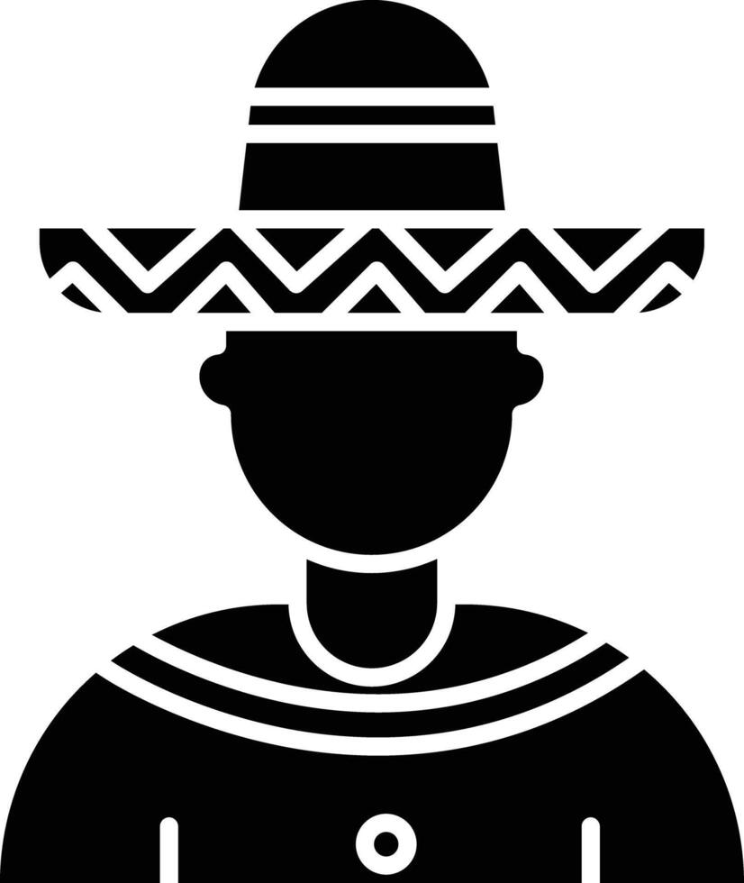 Mexican Boy solid glyph illustration vector