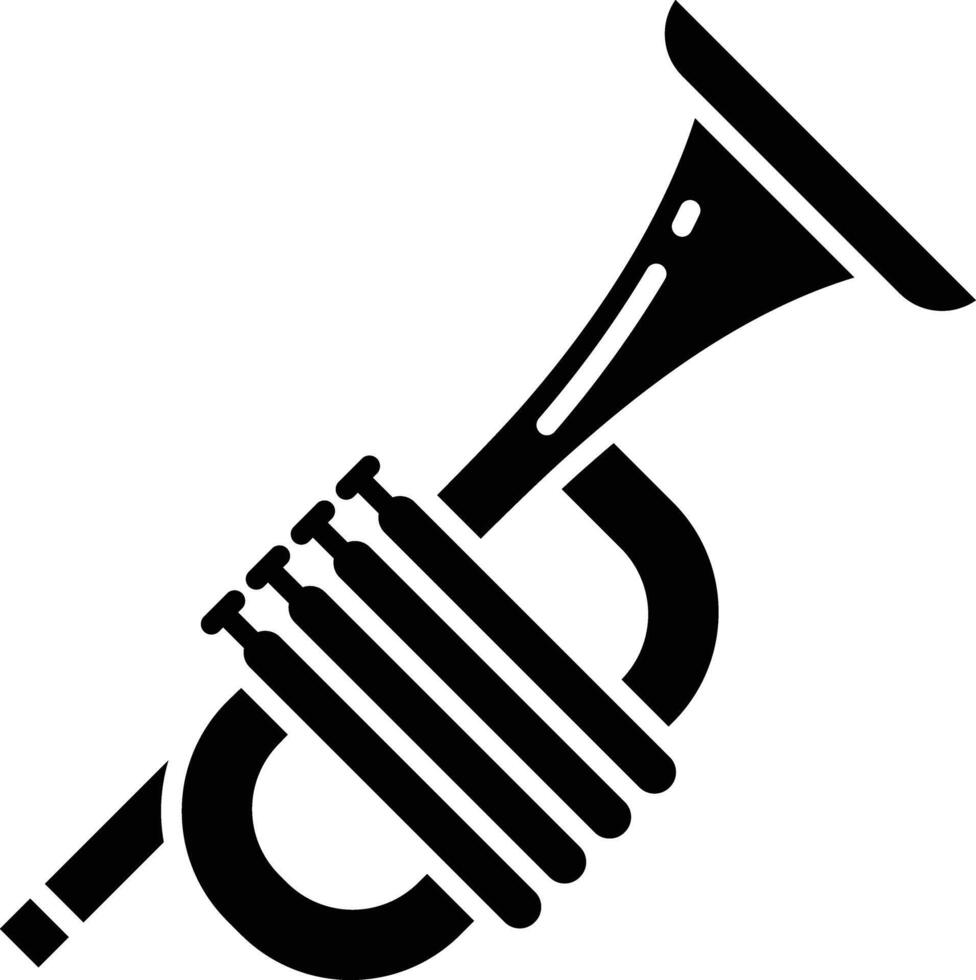 Trumpet solid glyph illustration vector