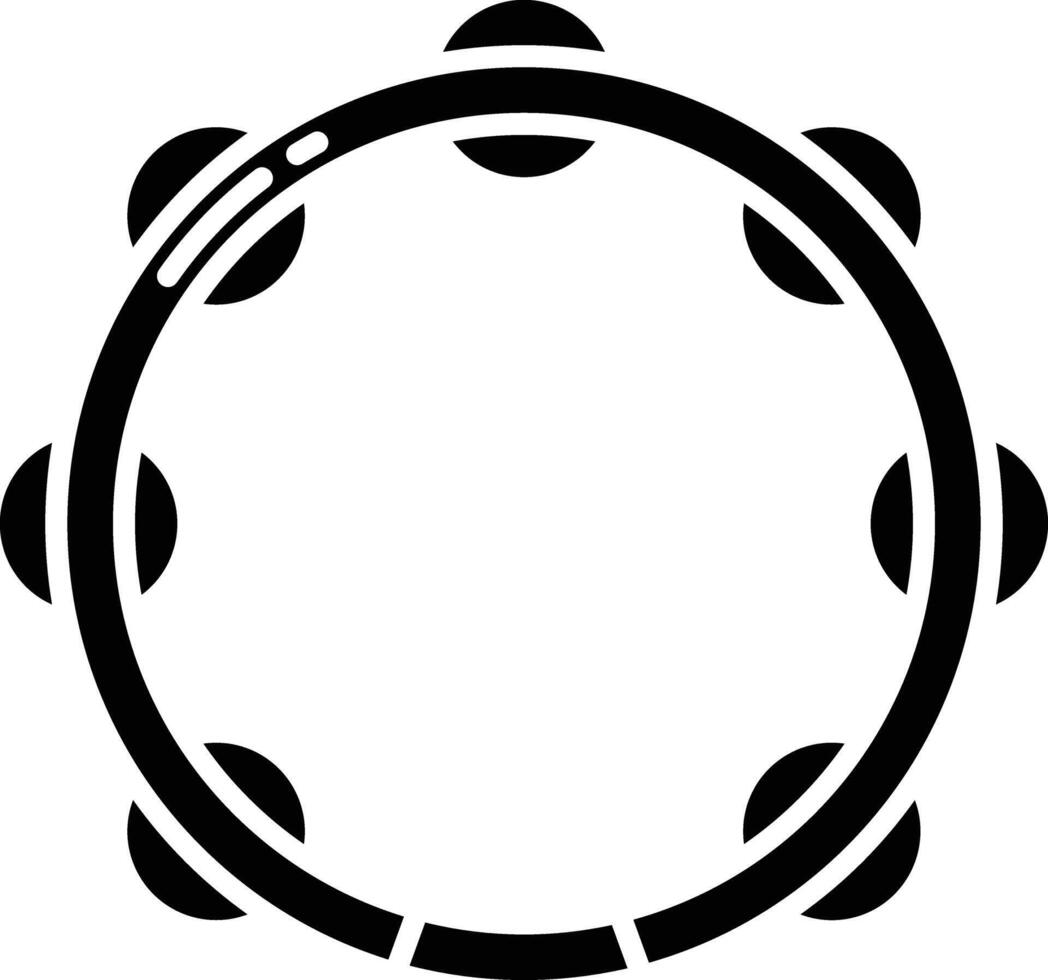 Tambourine solid glyph illustration vector