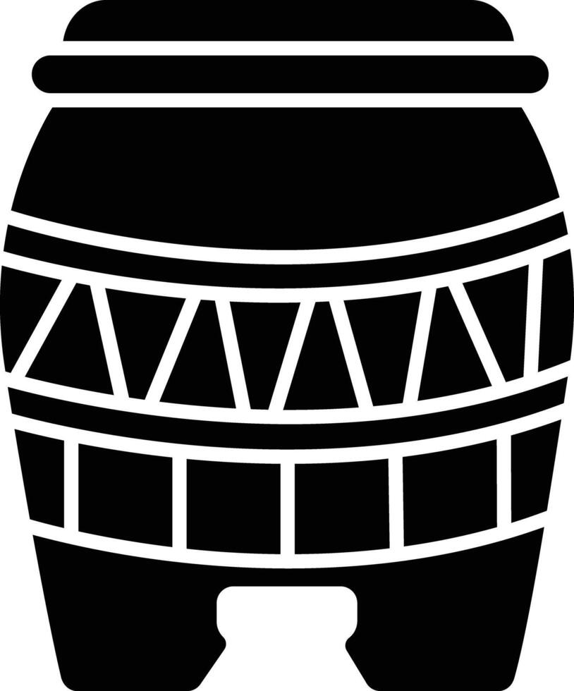 Huehuetl solid glyph illustration vector