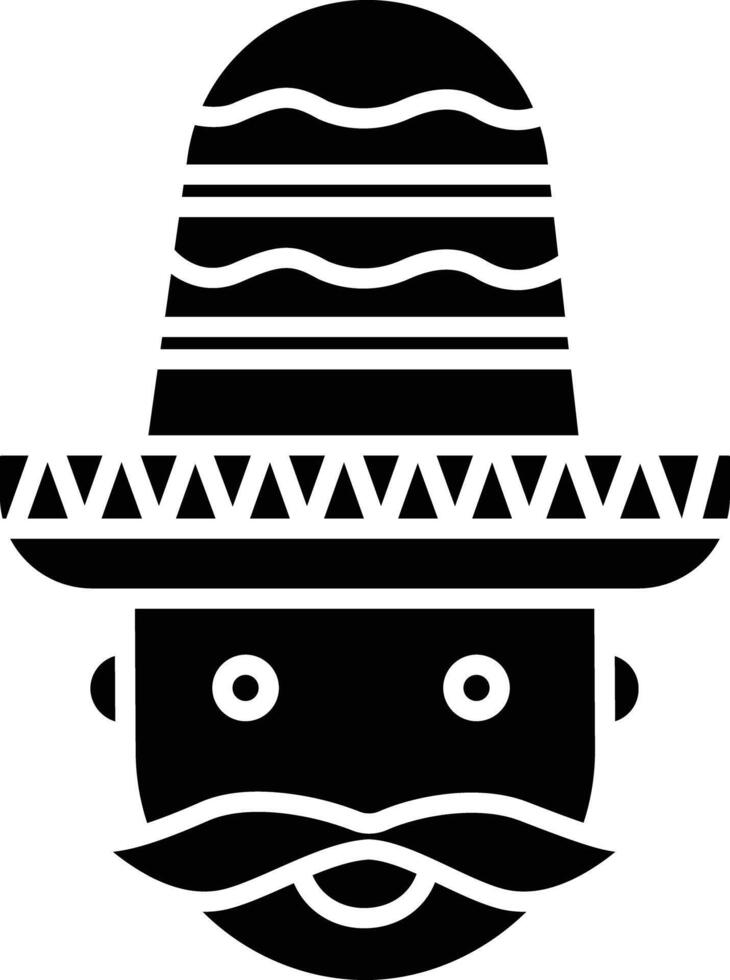 Mariachi solid glyph illustration vector
