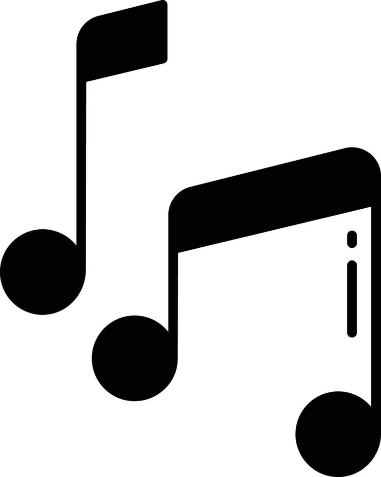 Musical Notes solid glyph illustration vector