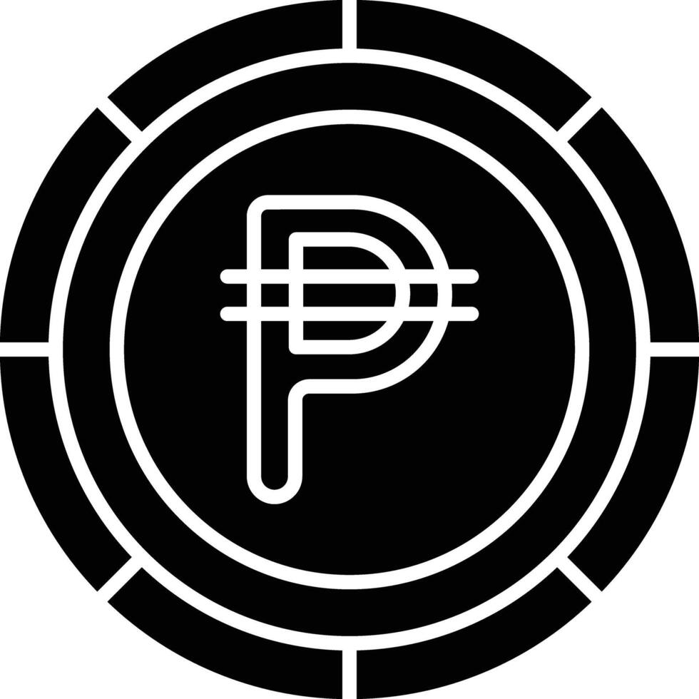 Peso solid glyph illustration vector