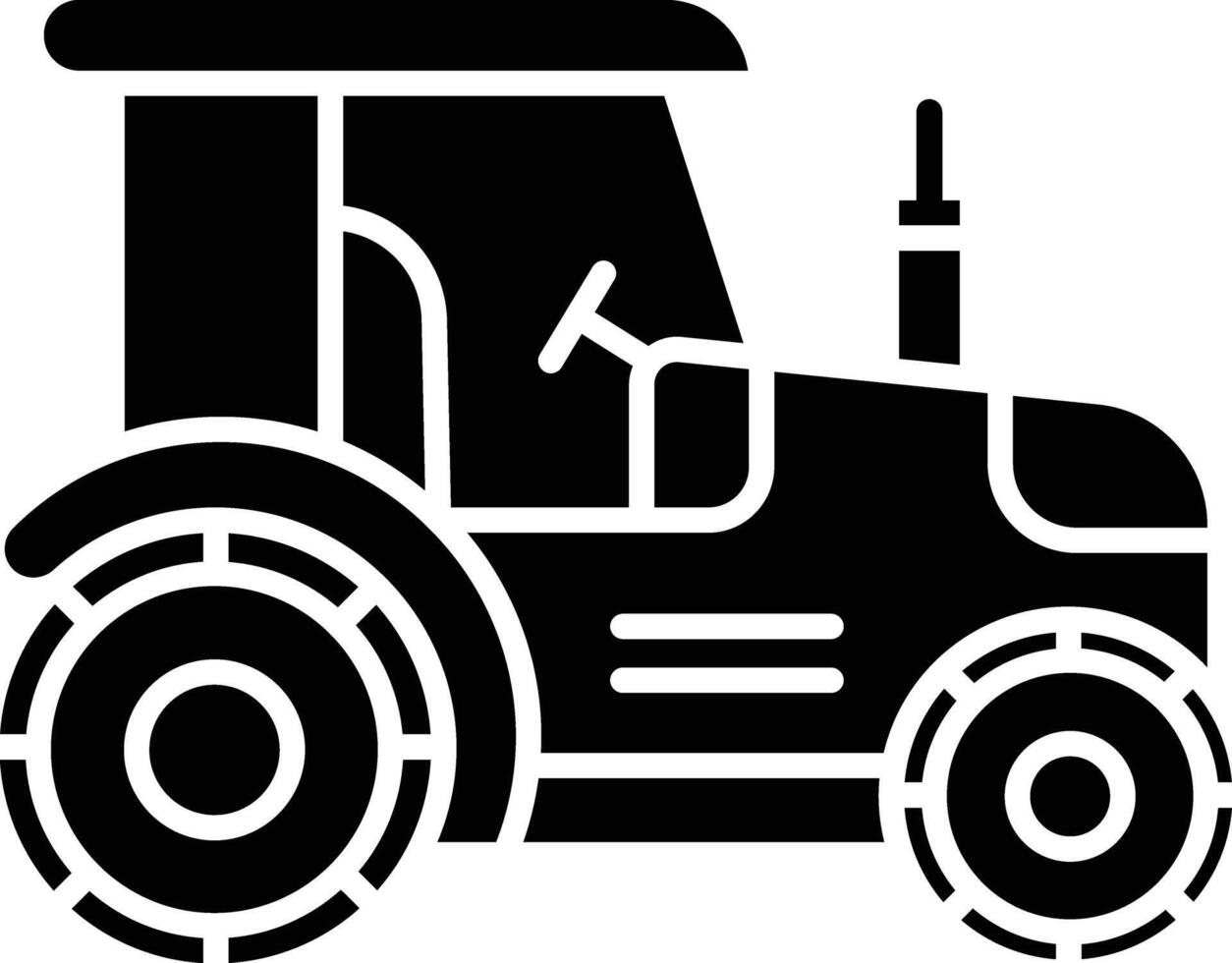 Tractor solid glyph illustration vector