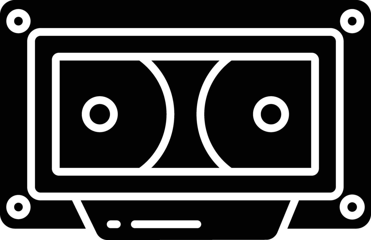 Casette solid glyph illustration vector