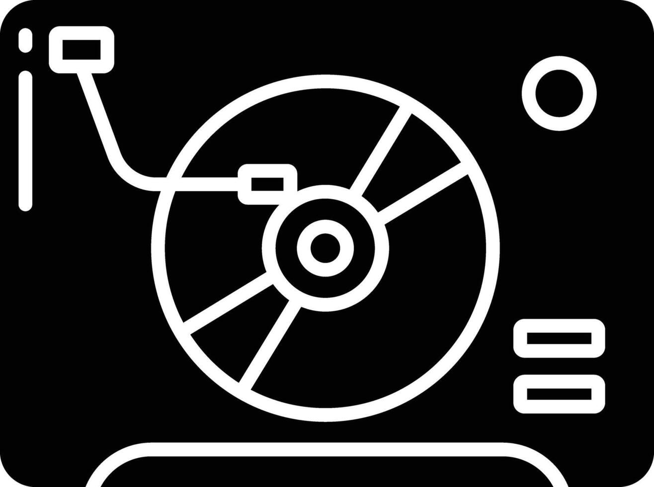 Vinyl Player solid glyph illustration vector