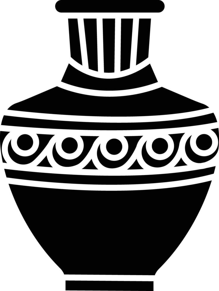 Vase solid glyph illustration vector