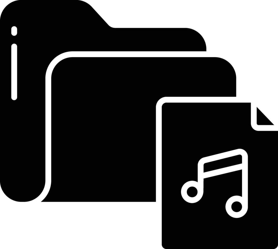 Folder solid glyph illustration vector