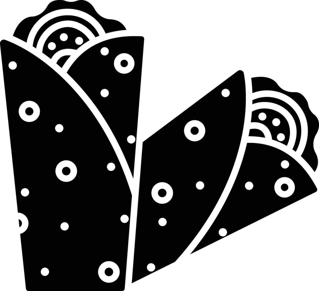 Burrito solid glyph illustration vector