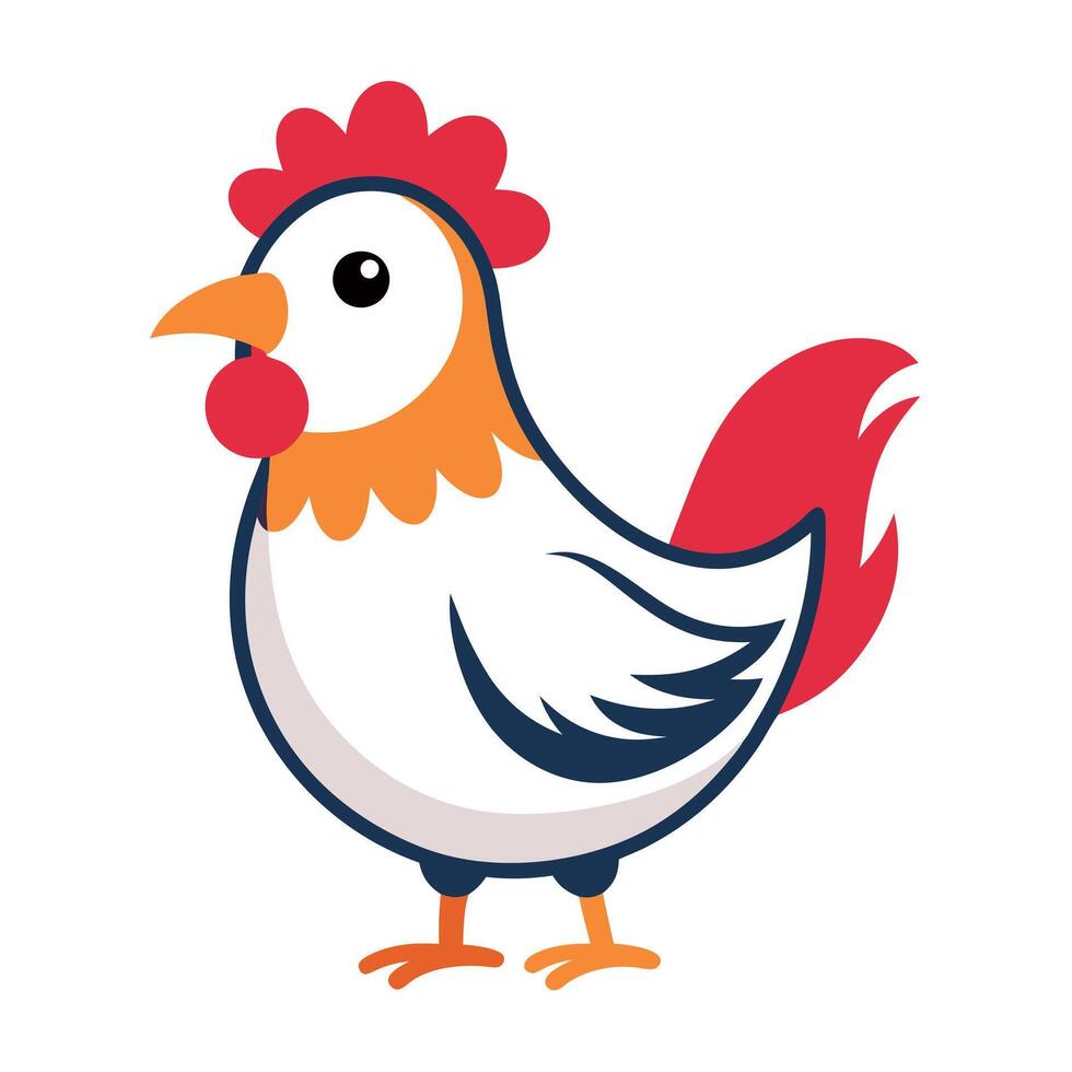 Cochin Chicken stay kawaii vector
