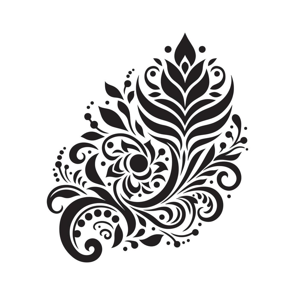 Mehendi silhouette vectors illustration