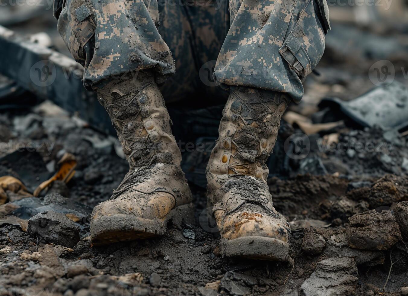Military training Boots Army boots. photo