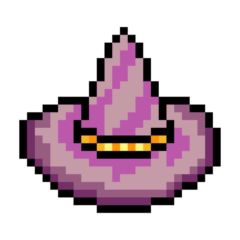 Witch hat in pixel art style vector
