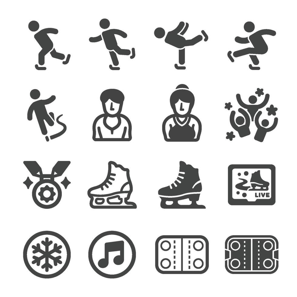 ice skate icon set vector
