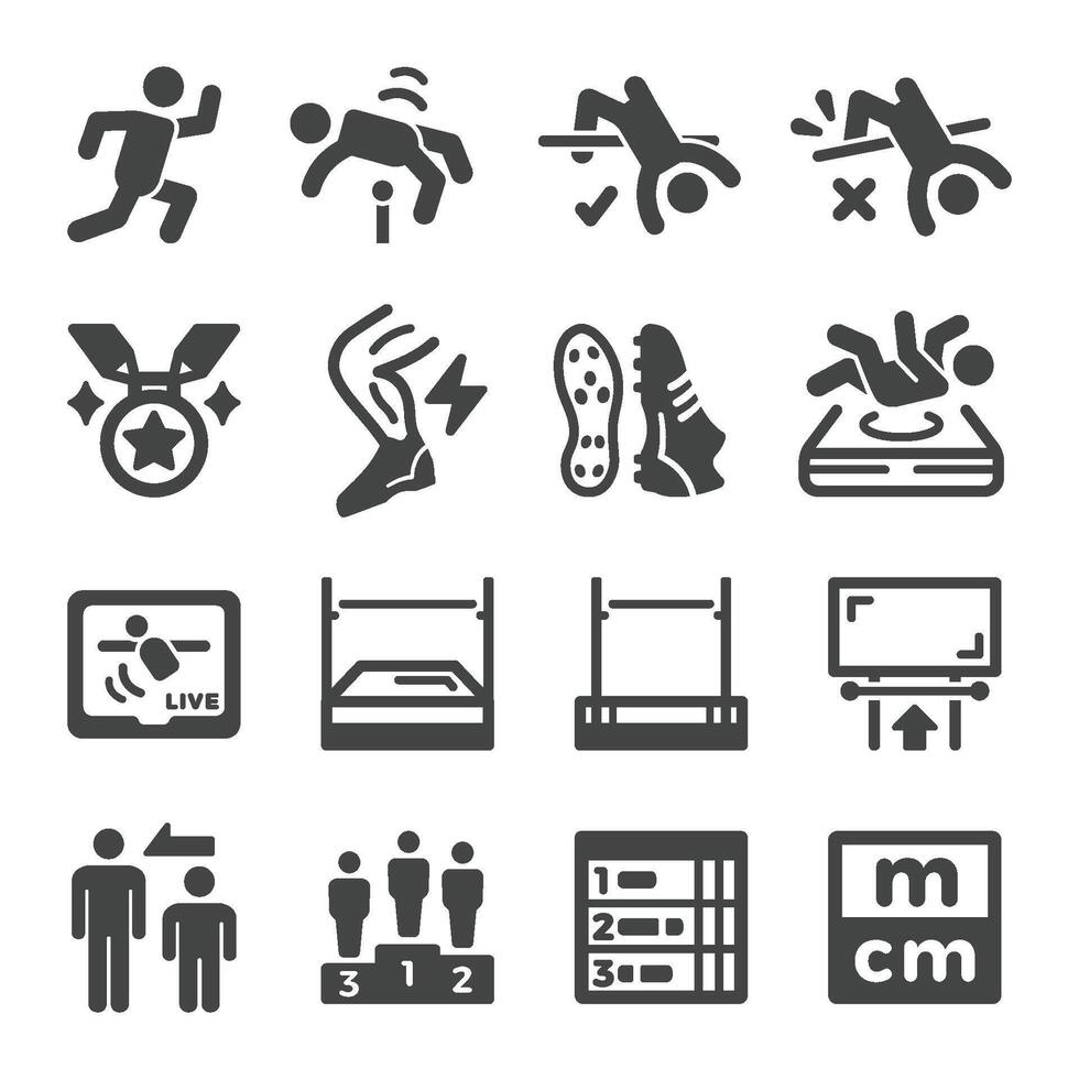 High Jumping icon set vector