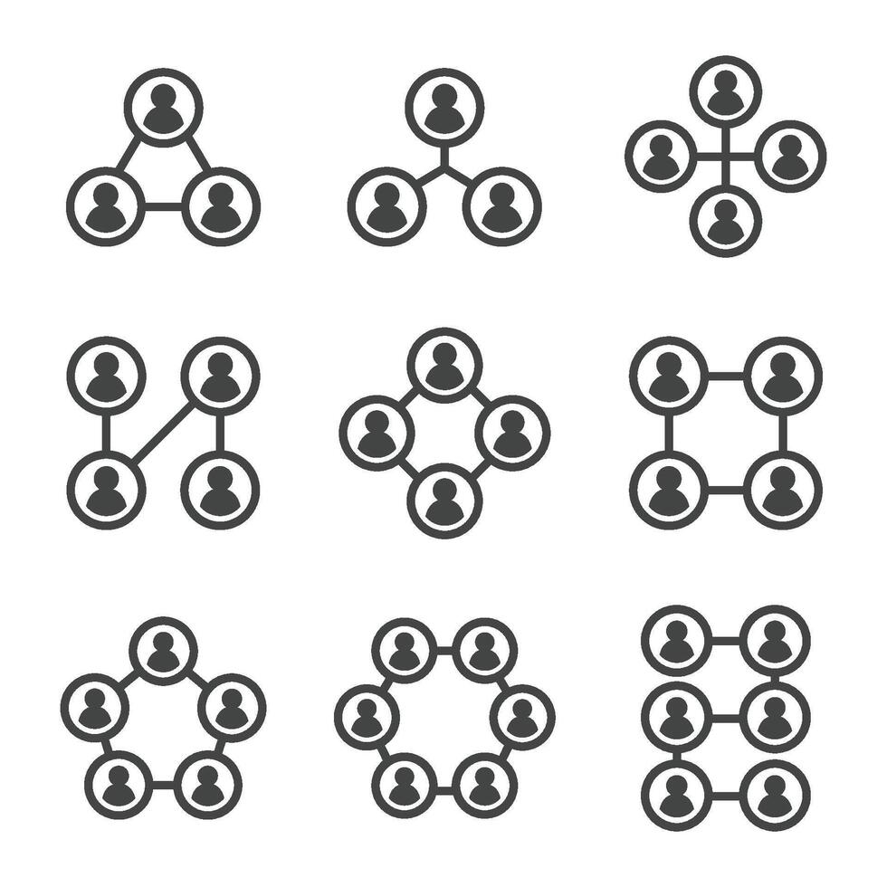 connecting people icon set vector