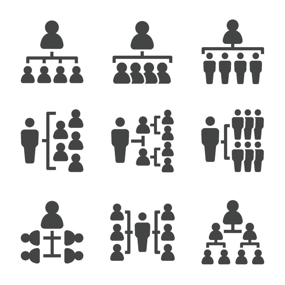people organization icon set vector