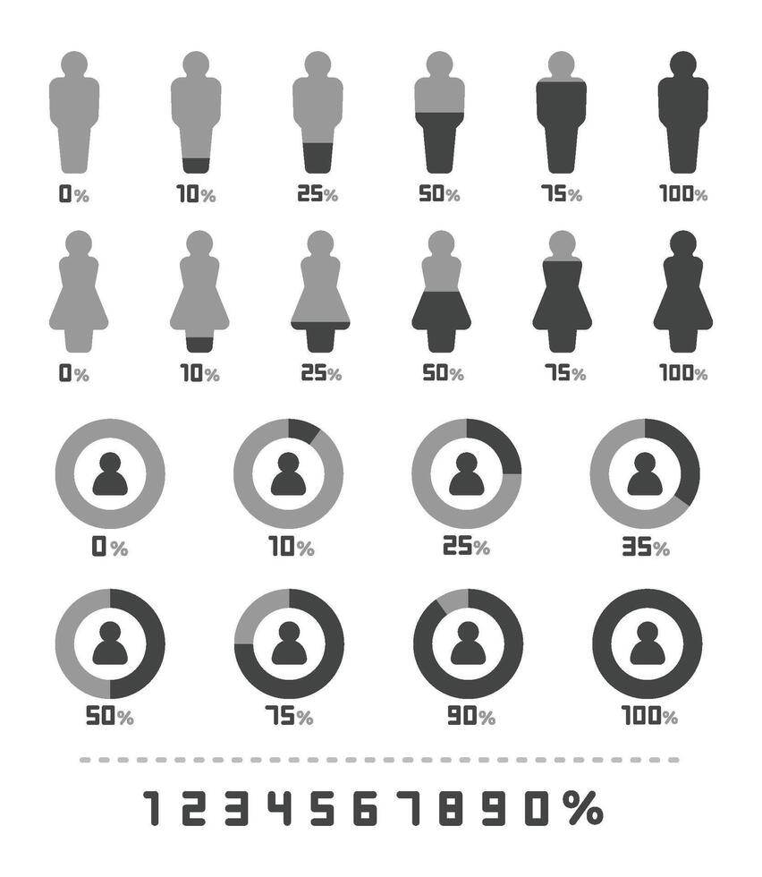 demographic icon set vector