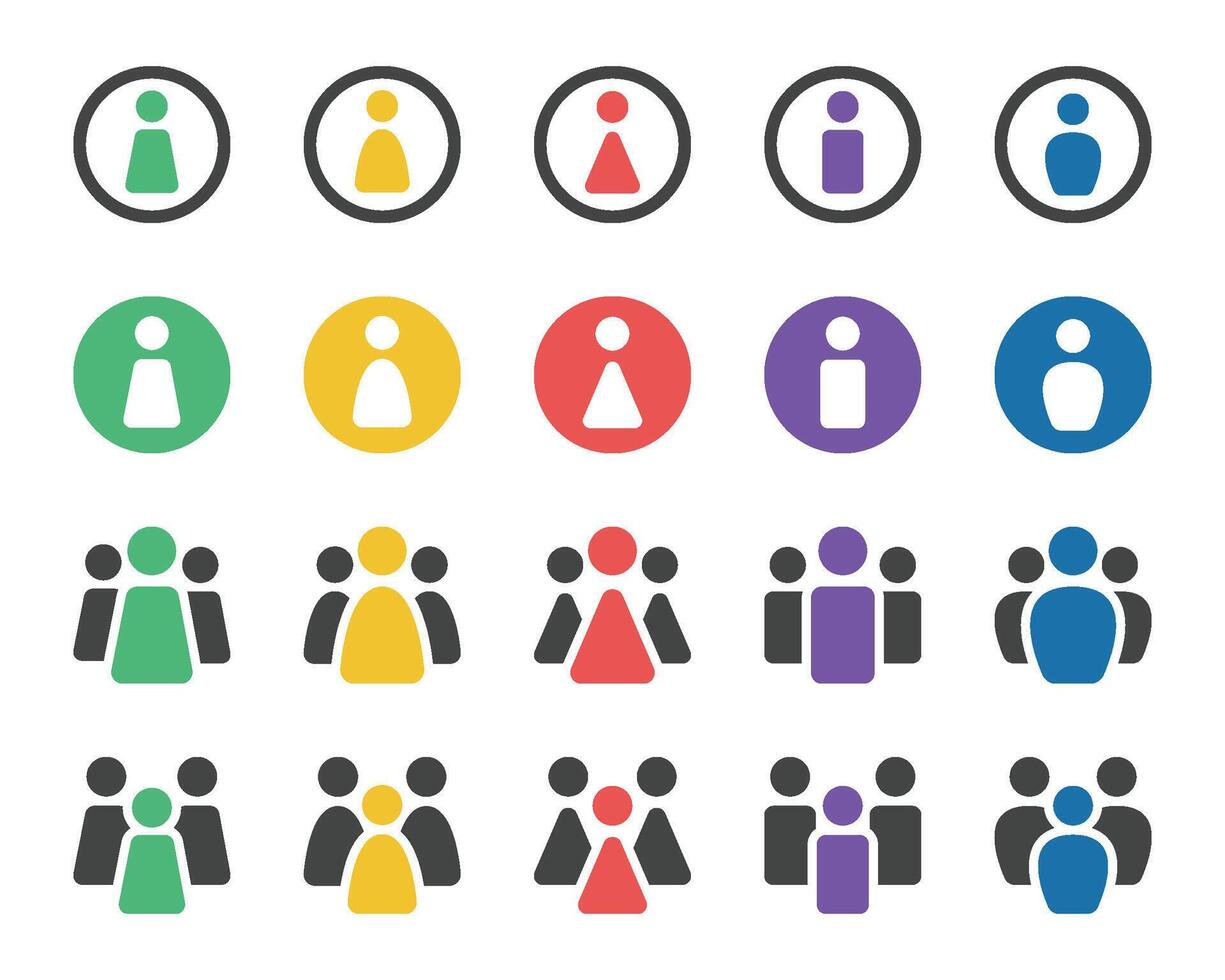 people icon set vector
