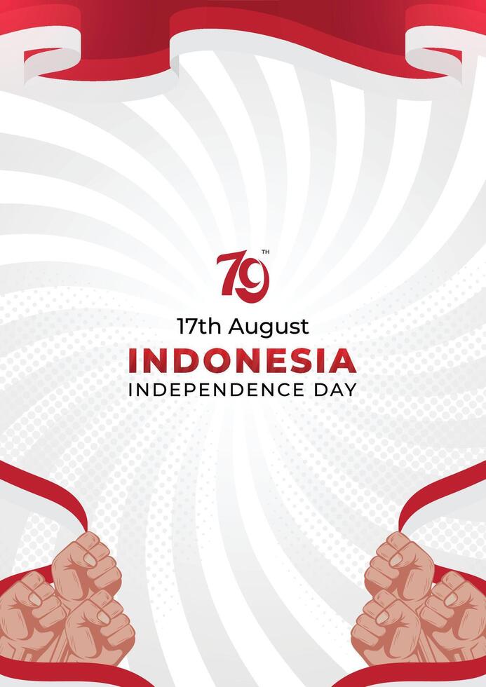 Poster 17 August Indonesian independence day background vector