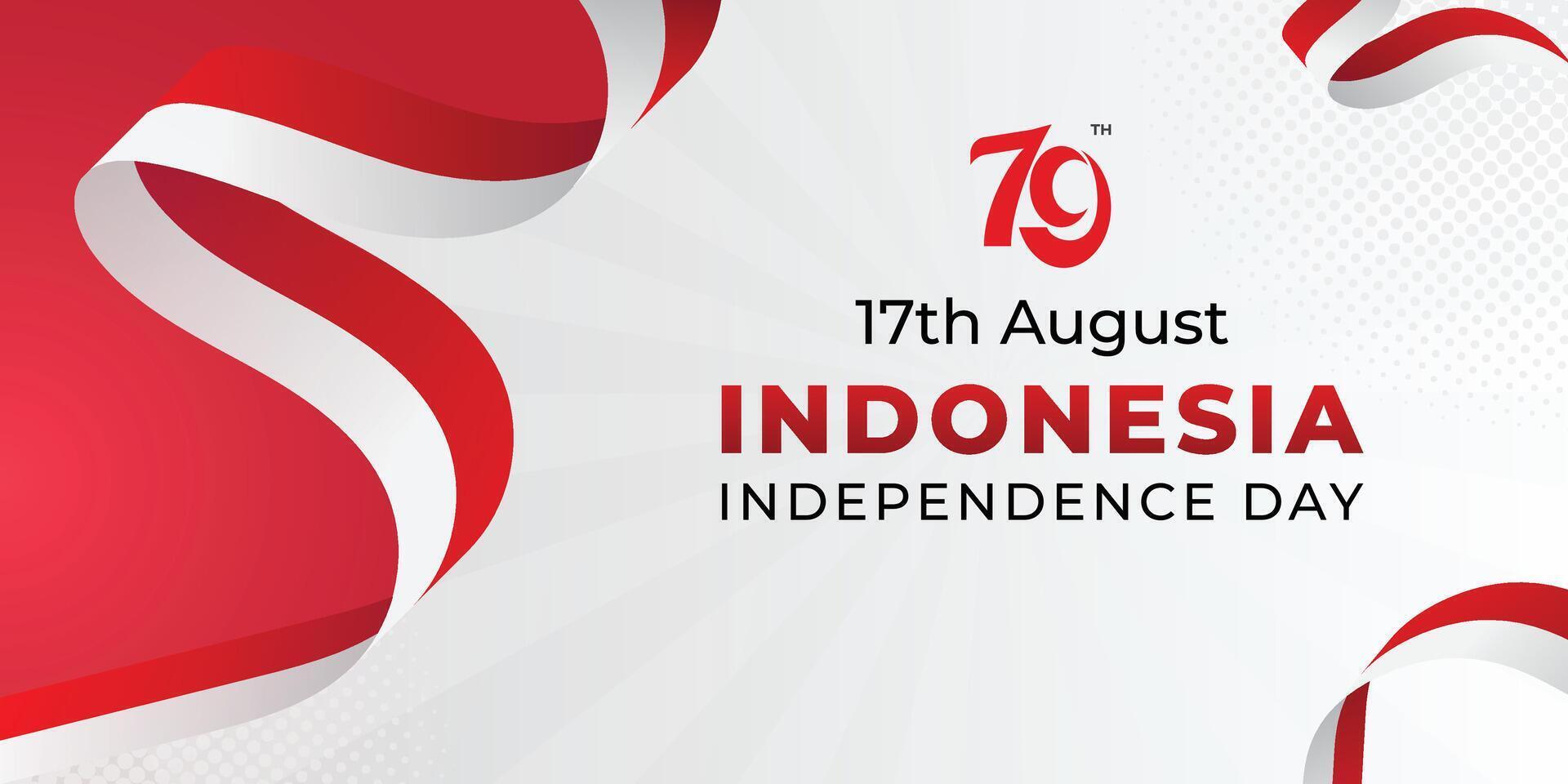Banner 17th august indonesia indeoendence day vector