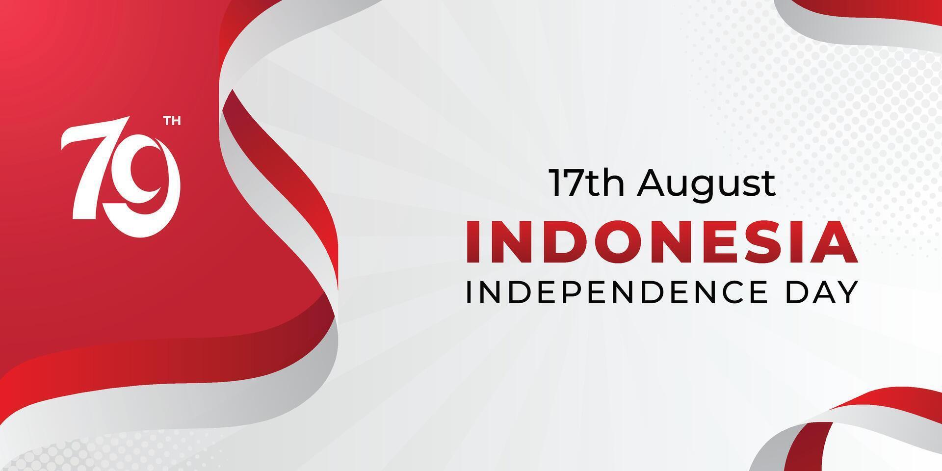 Banner 17th august indonesia indeoendence day vector