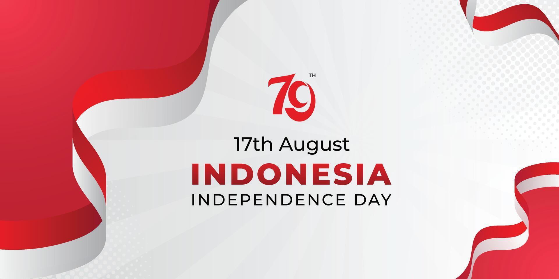 Banner 17th august indonesia indeoendence day vector