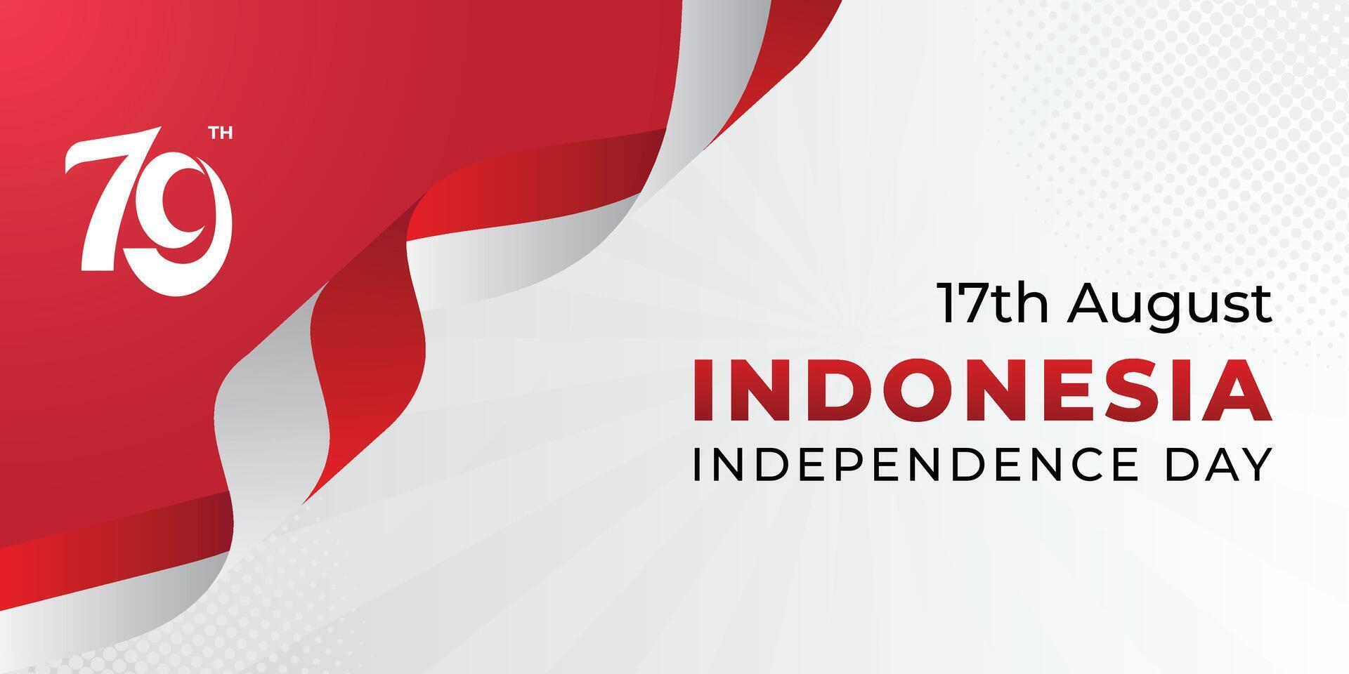 Banner 17th august indonesia indeoendence day vector