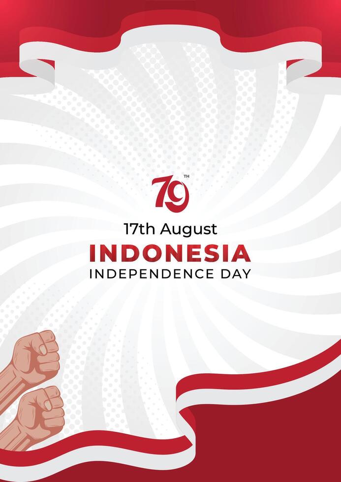 Poster 17 August Indonesian independence day background vector