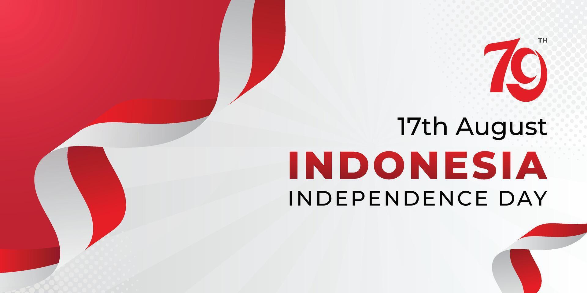 Banner 17th august indonesia indeoendence day vector