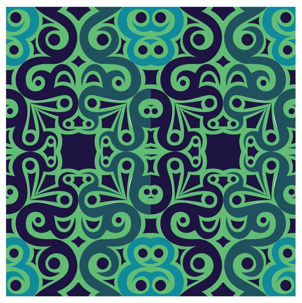 green monochrome abstract seamless floral pattern design vector