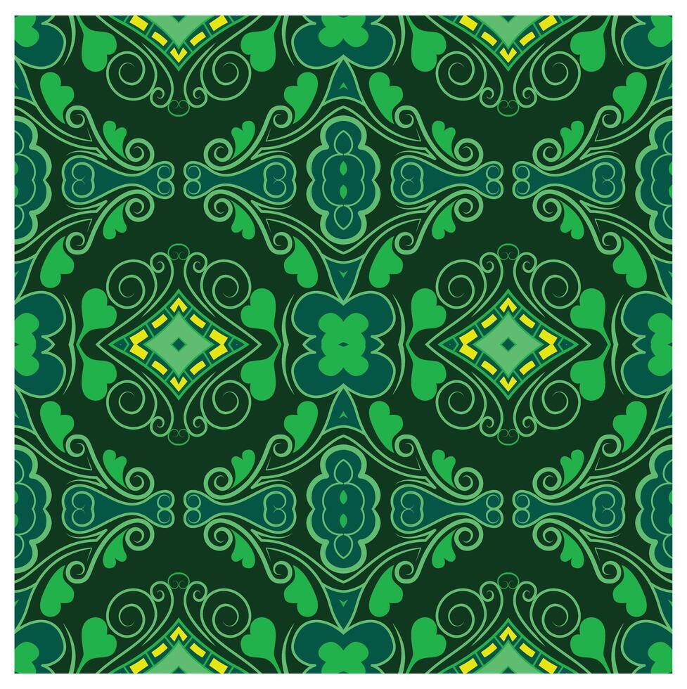 green monochrome floral seamless pattern design vector