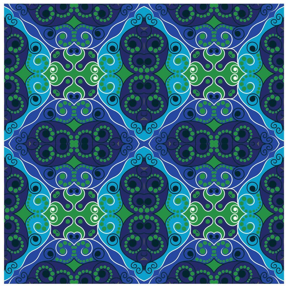 blue abstract seamless kitenge background design vector