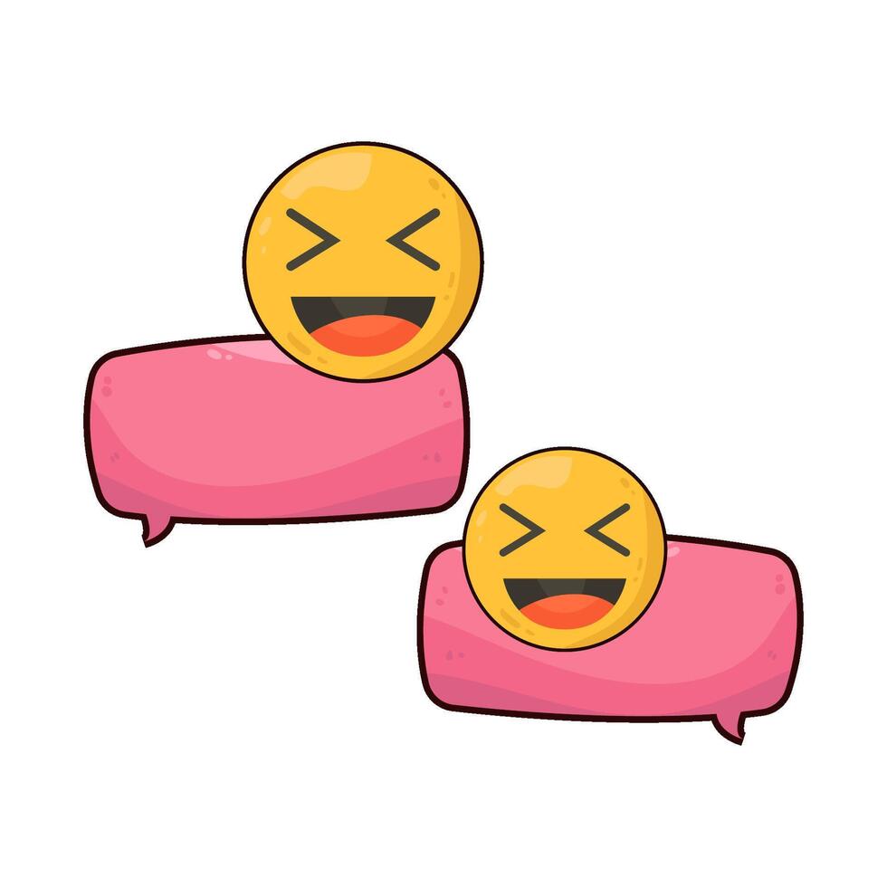 Illustration of happy chat bubble vector