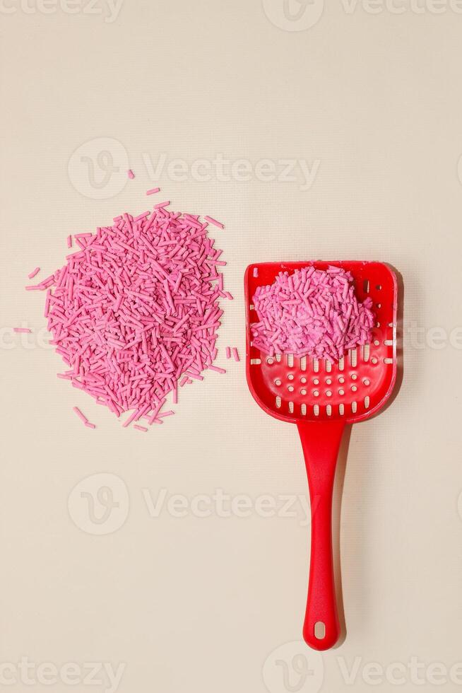 Soy ecological filler for cat litter, granules absorb moisture photo