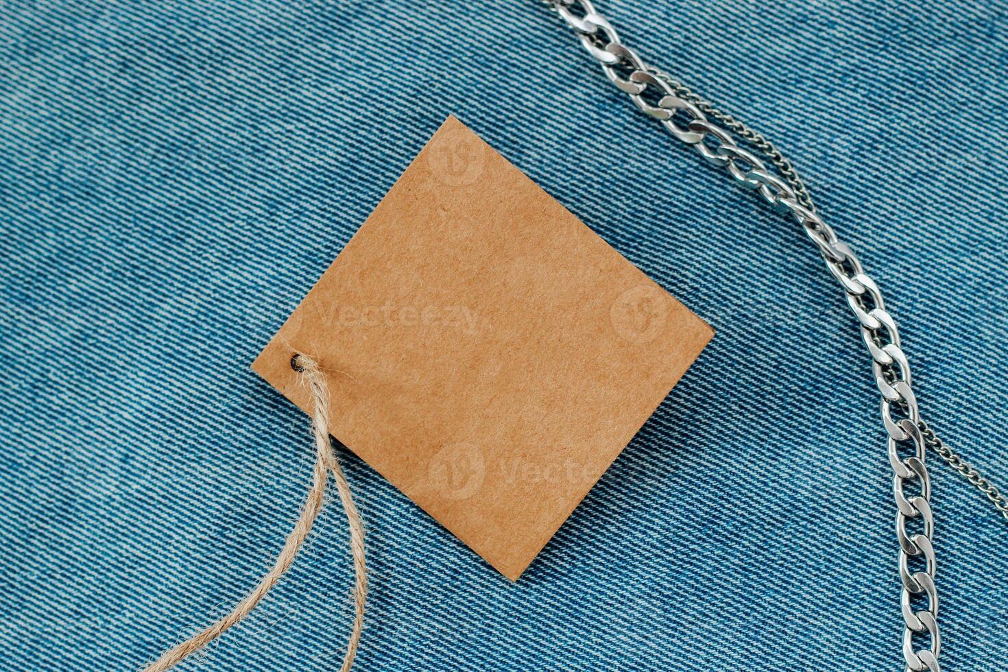 price tag place for text on jeans, shopping concept photo