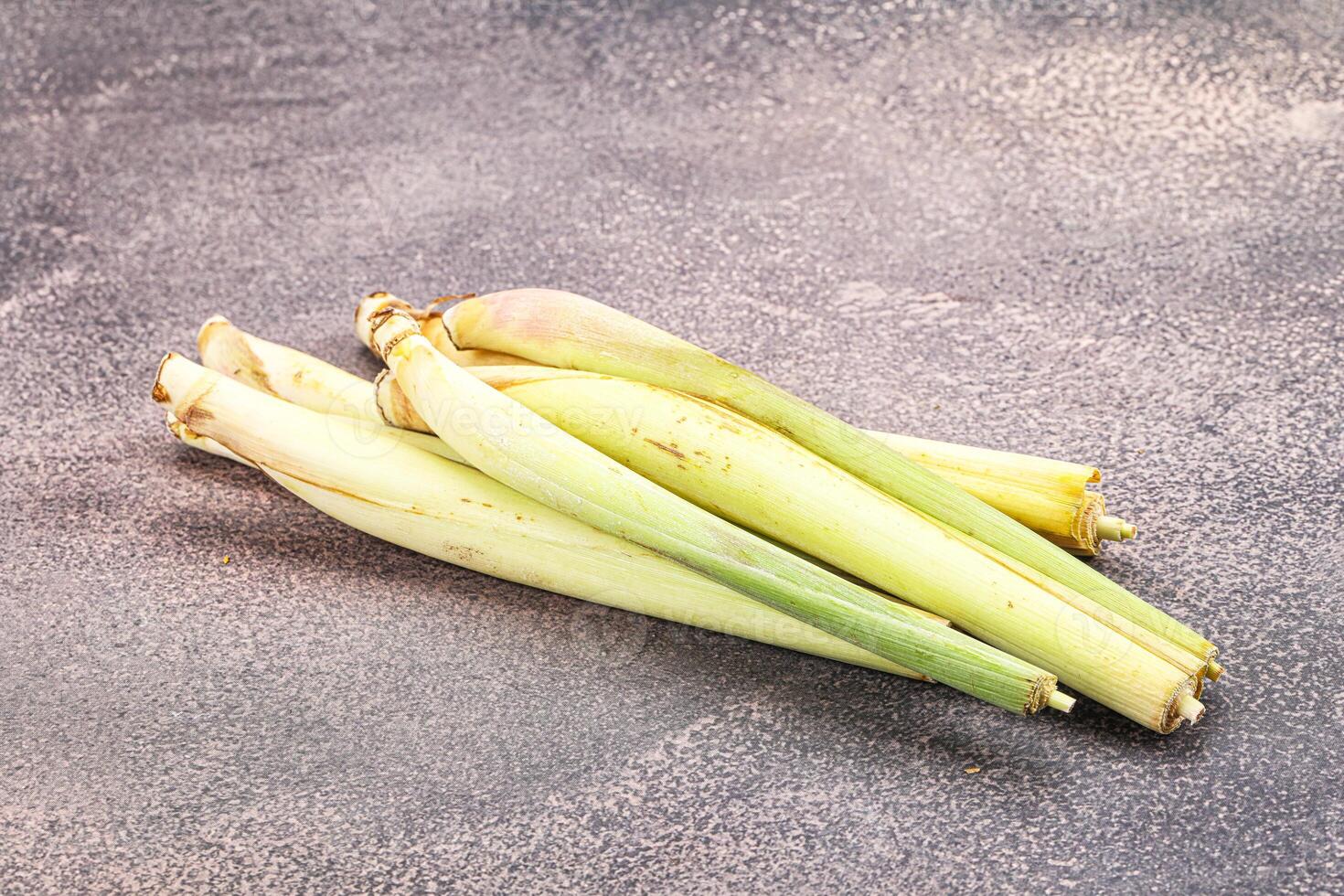 Green organic lemongrass stem heap photo