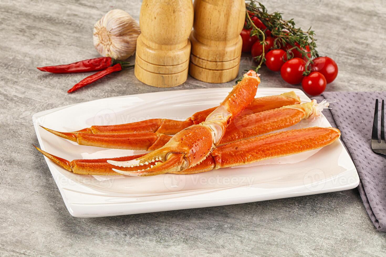 Delicous luxury crab claw legs photo