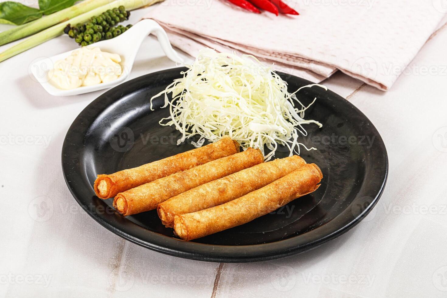 Fried spring roll with prawn photo