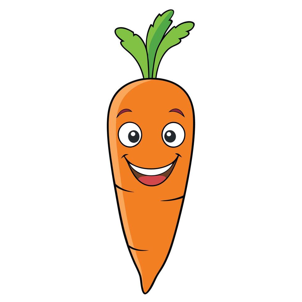 cute carrot character. cartoon illustration vector