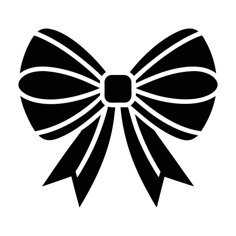 Gift bows with ribbons black color on white background illustration vector