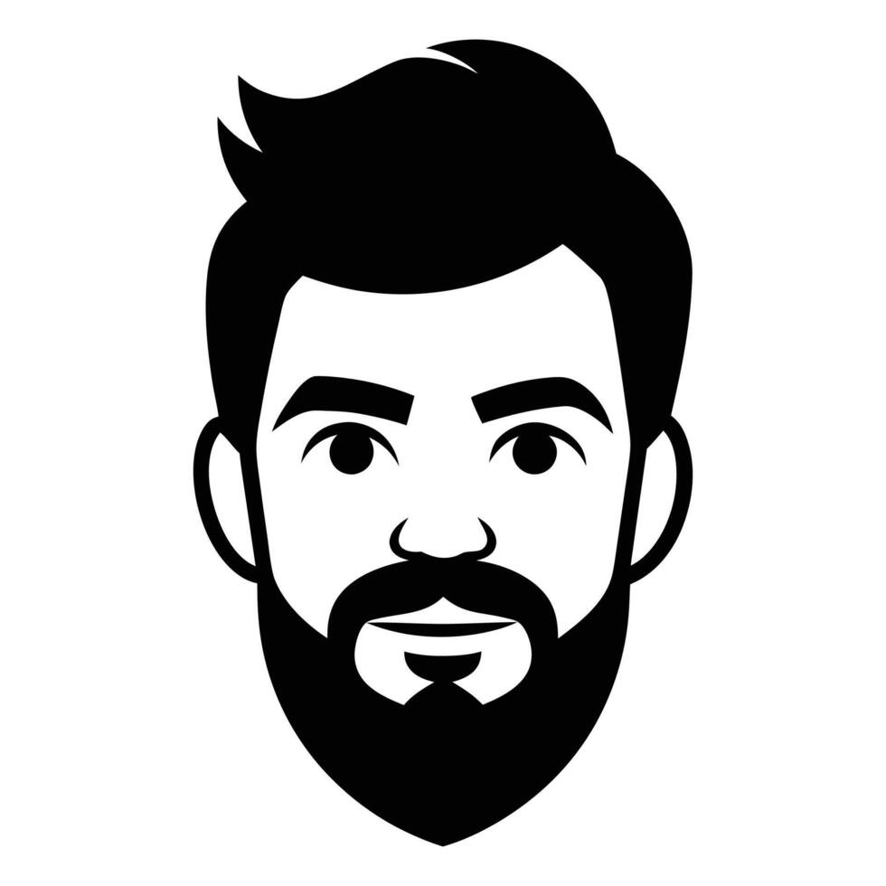 Young man face happy on black and white colors vector