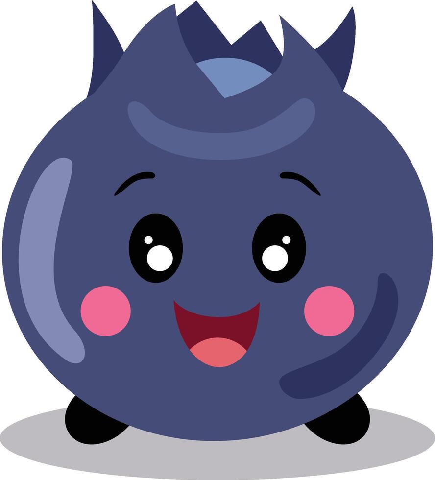 Funny happy blueberry character mascot vector