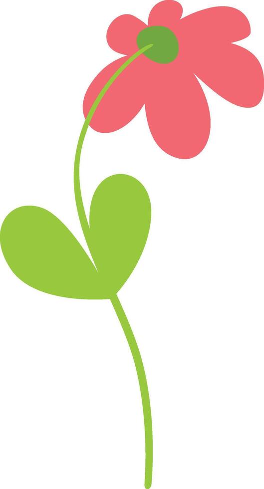 Beautiful flower with green leaves vector