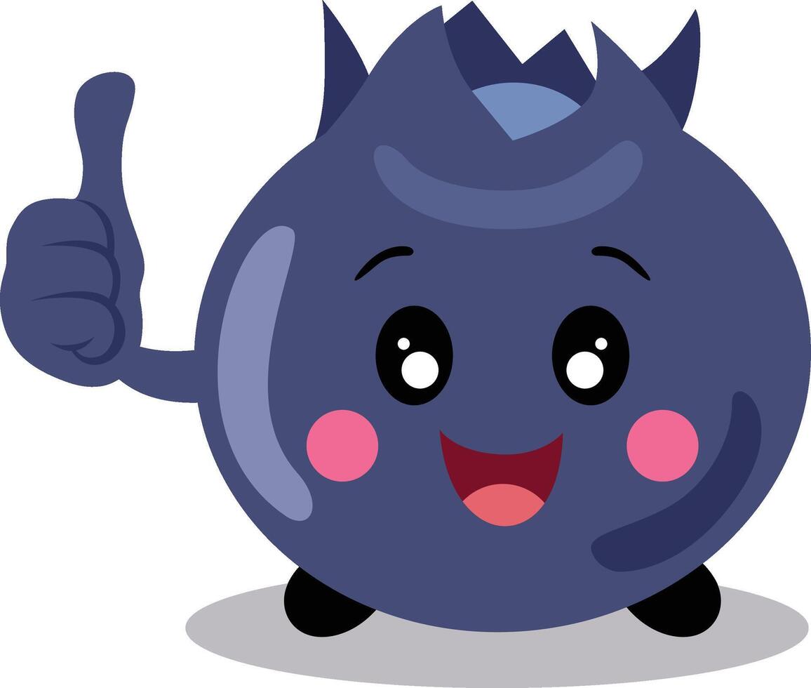 Funny blueberry character mascot okay vector