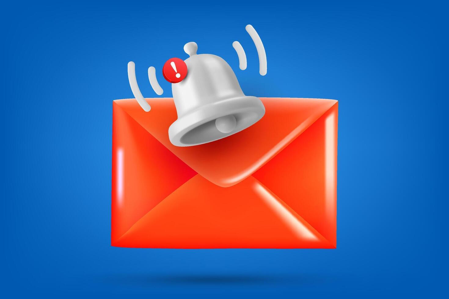New message concept with the bell and the letter. 3d illustration vector
